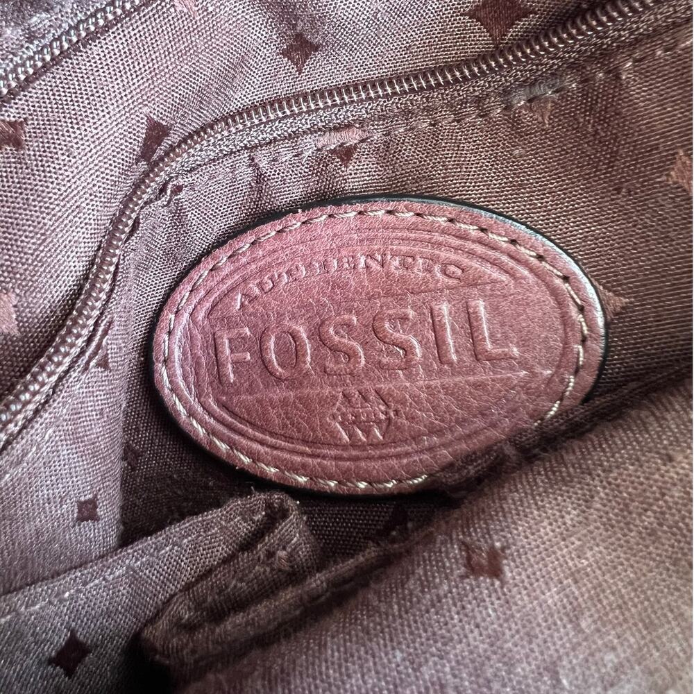 Fossil Morgan Traveler Crossbody Brown Distressed Leather Saddle Bag - Picture 4 of 16